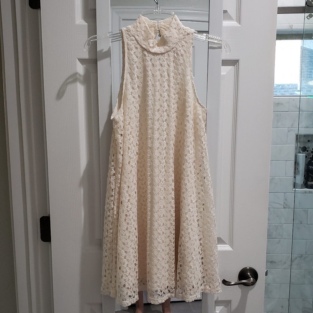 No Boundaries Cream Lace Dress Size S
